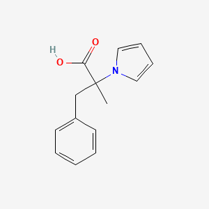 molecular formula C14H15NO2 B14864426 2-methyl-3-phenyl-2-(1H-pyrrol-1-yl)propanoic acid 