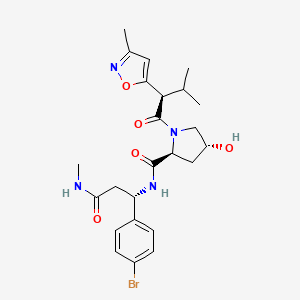 (2S,4R)-N-((S)-1-(4-Bromophenyl)-3-(methylamino)-3-oxopropyl)-4-hydroxy-1-((R)-3-methyl-2-(3-methylisoxazol-5-yl)butanoyl)pyrrolidine-2-carboxamide