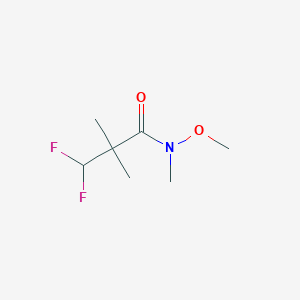 molecular formula C7H13F2NO2 B14864449 3,3-difluoro-N-methoxy-N,2,2-trimethylpropanamide 