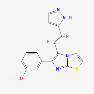 5-[(E)-2-[6-(3-methoxyphenyl)imidazo[2,1-b][1,3]thiazol-5-yl]ethenyl]-1H-pyrazole