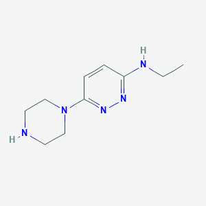 molecular formula C10H17N5 B14864477 N-ethyl-6-(piperazin-1-yl)pyridazin-3-amine 