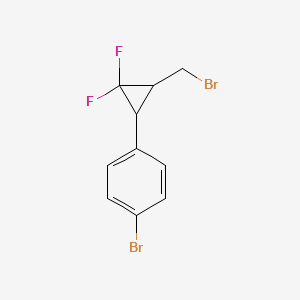 molecular formula C10H8Br2F2 B14864492 1-Bromo-4-(3-(bromomethyl)-2,2-difluorocyclopropyl)benzene 