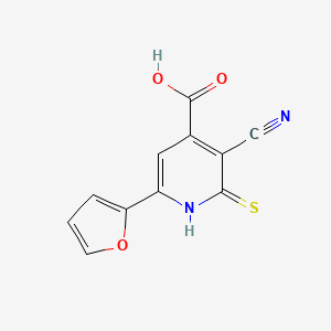 3-Cyano-6-(furan-2-yl)-2-thioxo-1,2-dihydropyridine-4-carboxylic acid