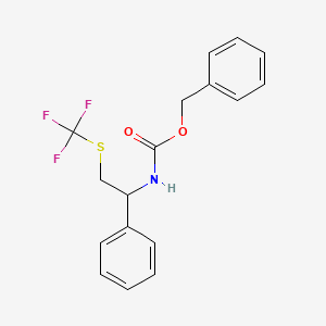 molecular formula C17H16F3NO2S B14864543 (1-Phenyl-2-trifluoromethylsulfanyl-ethyl)-carbamic acid benzyl ester 