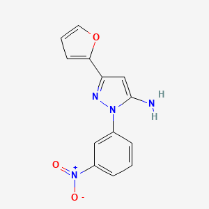 molecular formula C13H10N4O3 B1486455 3-(furan-2-yl)-1-(3-nitrophenyl)-1H-pyrazol-5-amine CAS No. 1154198-80-7