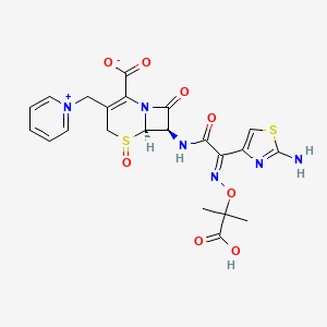 (6R,7R)-7-[[(2E)-2-(2-amino-1,3-thiazol-4-yl)-2-(2-carboxypropan-2-yloxyimino)acetyl]amino]-5,8-dioxo-3-(pyridin-1-ium-1-ylmethyl)-5lambda4-thia-1-azabicyclo[4.2.0]oct-2-ene-2-carboxylate