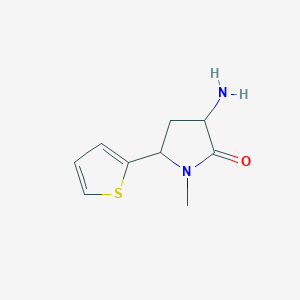 molecular formula C9H12N2OS B14864591 3-Amino-1-methyl-5-(thiophen-2-yl)pyrrolidin-2-one 