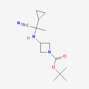 molecular formula C14H23N3O2 B14864615 Tert-butyl 3-((1-cyano-1-cyclopropylethyl)amino)azetidine-1-carboxylate 