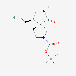 molecular formula C13H22N2O4 B14864624 tert-butyl (4S,5R)-4-(hydroxymethyl)-1-oxo-2,7-diazaspiro[4.4]nonane-7-carboxylate 