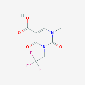 molecular formula C8H7F3N2O4 B14864661 1-Methyl-2,4-dioxo-3-(2,2,2-trifluoroethyl)-1,2,3,4-tetrahydropyrimidine-5-carboxylic acid 