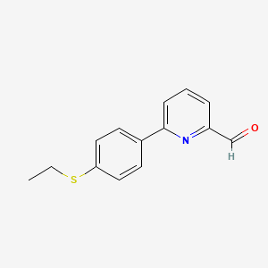 6-(4-(Ethylthio)phenyl)picolinaldehyde