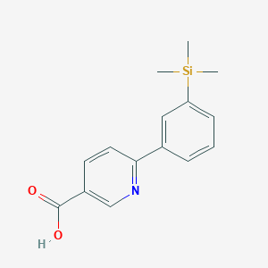 molecular formula C15H17NO2Si B14864716 6-(3-(Trimethylsilyl)phenyl)nicotinic acid 