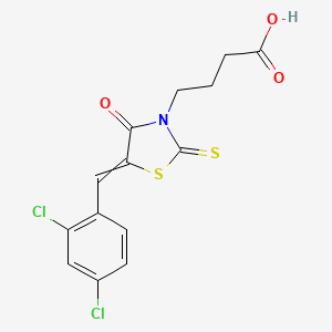 (Z)-4-(5-(2,4-dichlorobenzylidene)-4-oxo-2-thioxothiazolidin-3-yl)butanoic acid