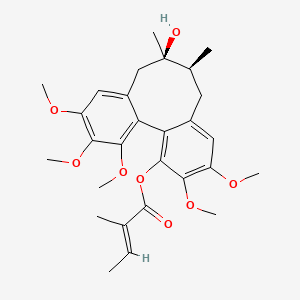 molecular formula C28H36O8 B14864799 [(9S,10R)-10-hydroxy-4,5,14,15,16-pentamethoxy-9,10-dimethyl-3-tricyclo[10.4.0.02,7]hexadeca-1(16),2,4,6,12,14-hexaenyl] (E)-2-methylbut-2-enoate 