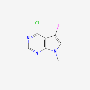 molecular formula C7H5ClIN3 B1486485 4-氯-5-碘-7-甲基-7H-吡咯并[2,3-d]嘧啶 CAS No. 833481-37-1