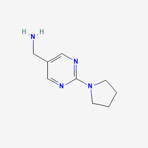 molecular formula C9H14N4 B14864869 (2-(Pyrrolidin-1-YL)pyrimidin-5-YL)methanamine CAS No. 941717-03-9