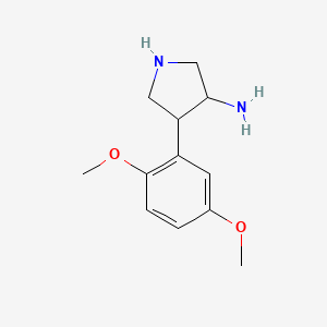 molecular formula C12H18N2O2 B14864892 4-(2,5-Dimethoxyphenyl)pyrrolidin-3-amine 