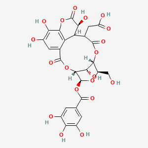 2-[(4R,5S,7R,8S,13S,21S)-13,17,18,21-tetrahydroxy-7-(hydroxymethyl)-2,10,14-trioxo-5-(3,4,5-trihydroxybenzoyl)oxy-3,6,9,15-tetraoxatetracyclo[10.7.1.14,8.016,20]henicosa-1(19),16(20),17-trien-11-yl]acetic acid