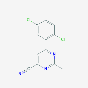 molecular formula C12H7Cl2N3 B14864965 6-(2,5-Dichlorophenyl)-2-methylpyrimidine-4-carbonitrile 