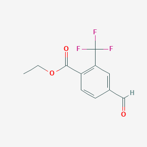 molecular formula C11H9F3O3 B14865043 Ethyl 4-formyl-2-(trifluoromethyl)benzoate 