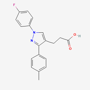 molecular formula C19H17FN2O2 B14865063 3-(1-(4-Fluorophenyl)-3-p-tolyl-1H-pyrazol-4-yl)propanoic acid 