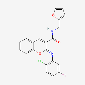 (2Z)-2-[(2-chloro-5-fluorophenyl)imino]-N-(furan-2-ylmethyl)-2H-chromene-3-carboxamide