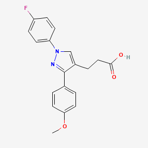 3-(1-(4-Fluorophenyl)-3-(4-methoxyphenyl)-1H-pyrazol-4-yl)propanoic acid