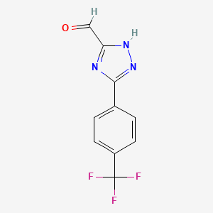 molecular formula C10H6F3N3O B14865182 5-(4-(Trifluoromethyl)phenyl)-4H-1,2,4-triazole-3-carbaldehyde 