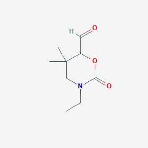 molecular formula C9H15NO3 B14865186 3-Ethyl-5,5-dimethyl-2-oxo-1,3-oxazinane-6-carbaldehyde 