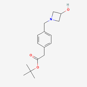 molecular formula C16H23NO3 B14865230 Tert-butyl 2-(4-((3-hydroxyazetidin-1-yl)methyl)phenyl)acetate 