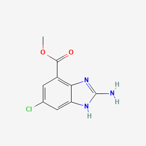 molecular formula C9H8ClN3O2 B14865236 Methyl 2-amino-6-chloro-1H-benzo[D]imidazole-4-carboxylate 