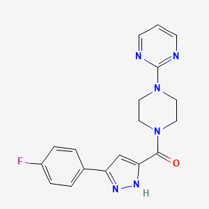 molecular formula C18H17FN6O B14865306 (5-(4-fluorophenyl)-1H-pyrazol-3-yl)(4-(pyrimidin-2-yl)piperazin-1-yl)methanone 