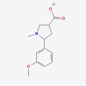 molecular formula C13H17NO3 B14865329 5-(3-Methoxyphenyl)-1-methylpyrrolidine-3-carboxylic acid 