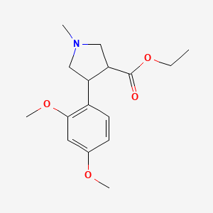 molecular formula C16H23NO4 B14865353 Ethyl 4-(2,4-dimethoxyphenyl)-1-methylpyrrolidine-3-carboxylate 