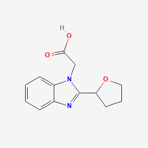 molecular formula C13H14N2O3 B1486536 2-[2-(oxolan-2-yl)-1H-1,3-benzodiazol-1-yl]acetic acid CAS No. 1097801-62-1
