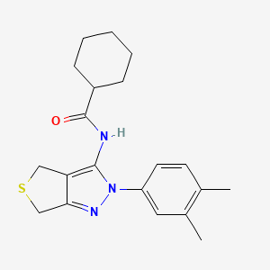 N-(2-(3,4-dimethylphenyl)-4,6-dihydro-2H-thieno[3,4-c]pyrazol-3-yl)cyclohexanecarboxamide