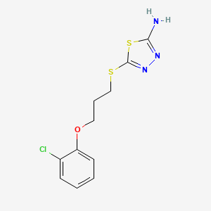 molecular formula C11H12ClN3OS2 B14865448 5-{[3-(2-Chlorophenoxy)propyl]sulfanyl}-1,3,4-thiadiazol-2-amine 