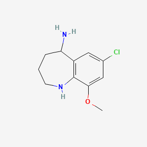 molecular formula C11H15ClN2O B14865472 7-Chloro-9-methoxy-2,3,4,5-tetrahydro-1H-benzo[B]azepin-5-ylamine 