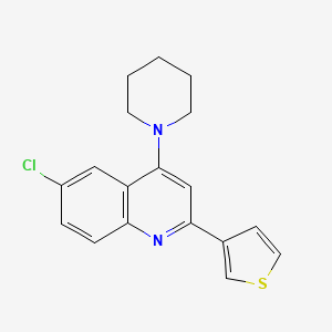 6-Chloro-4-(piperidin-1-yl)-2-(thiophen-3-yl)quinoline