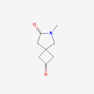 molecular formula C8H11NO2 B14865544 6-Methyl-6-azaspiro[3.4]octane-2,7-dione 