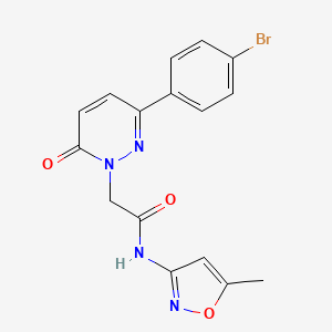 molecular formula C16H13BrN4O3 B14865564 2-(3-(4-bromophenyl)-6-oxopyridazin-1(6H)-yl)-N-(5-methylisoxazol-3-yl)acetamide 