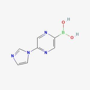 molecular formula C7H7BN4O2 B14865566 5-(Imidazol-1-yl)pyrazine-2-boronic acid 