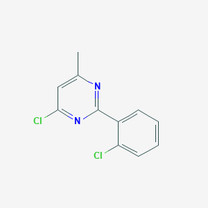 molecular formula C11H8Cl2N2 B1486562 4-Chloro-2-(2-chlorophenyl)-6-methylpyrimidine CAS No. 1155149-81-7