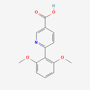 molecular formula C14H13NO4 B14865650 6-(2,6-Dimethoxyphenyl)nicotinic acid 