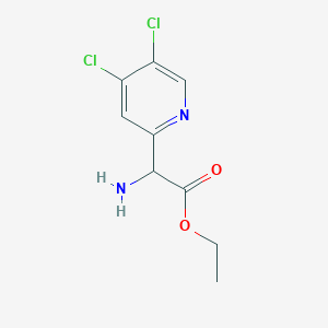 molecular formula C9H10Cl2N2O2 B14865654 Ethyl 2-amino-2-(4,5-dichloropyridin-2-YL)acetate 