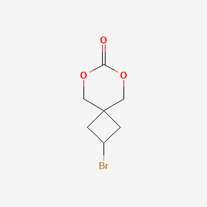 molecular formula C7H9BrO3 B14865697 2-Bromo-6,8-dioxaspiro[3.5]nonan-7-one 