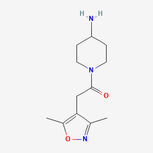 B1486575 1-(4-Aminopiperidin-1-yl)-2-(3,5-dimethylisoxazol-4-yl)ethan-1-one CAS No. 1153131-48-6