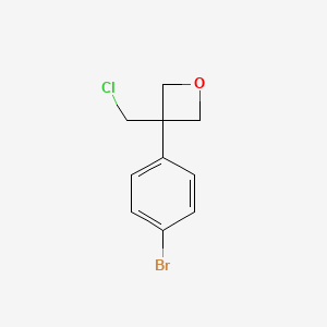 molecular formula C10H10BrClO B14865772 3-(4-Bromophenyl)-3-(chloromethyl)oxetane 