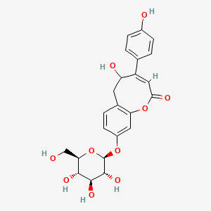 (3Z)-5-hydroxy-4-(4-hydroxyphenyl)-9-[(2S,3R,4S,5S,6R)-3,4,5-trihydroxy-6-(hydroxymethyl)oxan-2-yl]oxy-5,6-dihydro-1-benzoxocin-2-one