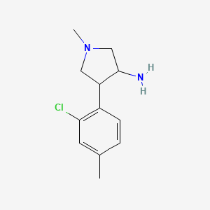 molecular formula C12H17ClN2 B14865830 4-(2-Chloro-4-methylphenyl)-1-methylpyrrolidin-3-amine 